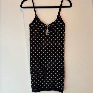 Zara Black and White Fitted Camisole Mini Dress